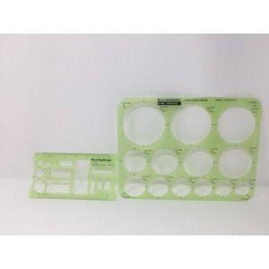 Berol RapiDesign R-440 XL Circles Metric Conversion Templates R556 Org Chart